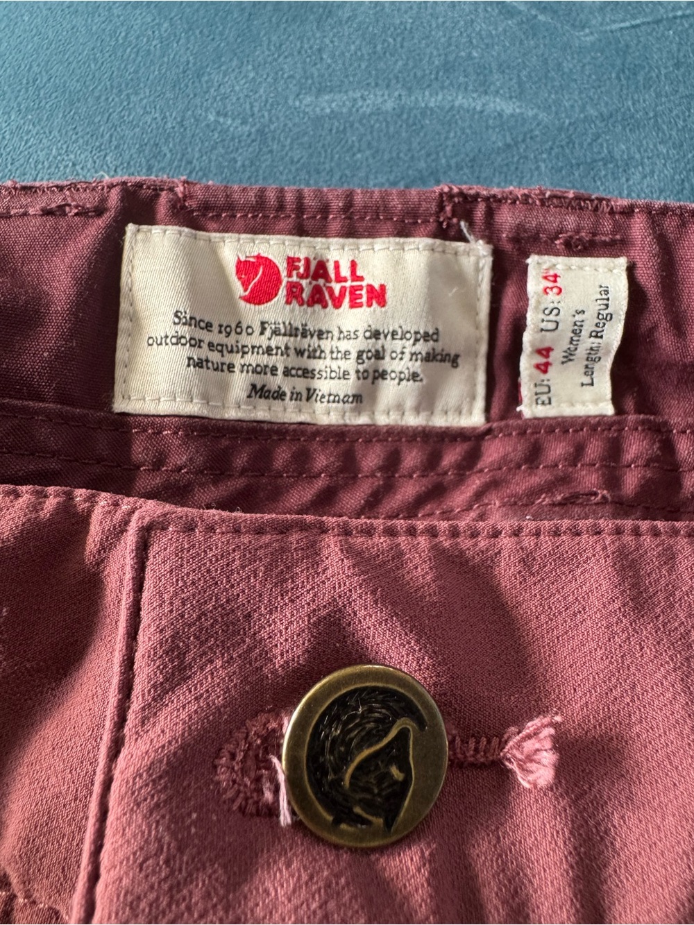 Fjällräven G-1000 Burgundy Hiking Trekking Pants Women’s 44 / US 34 - Picture 2 of 4